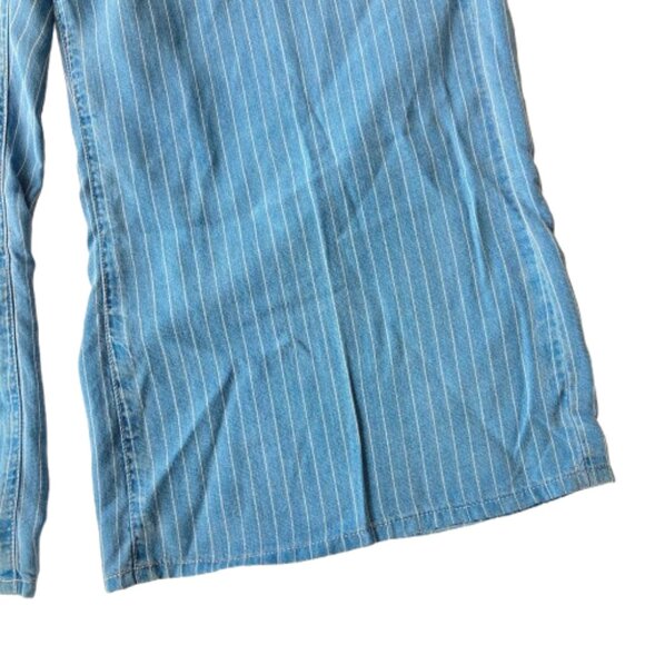 NYDJ High Rise Brigitte Wide Leg Capri Jeans 18 Light Marine Striped NWT - Picture 3 of 12